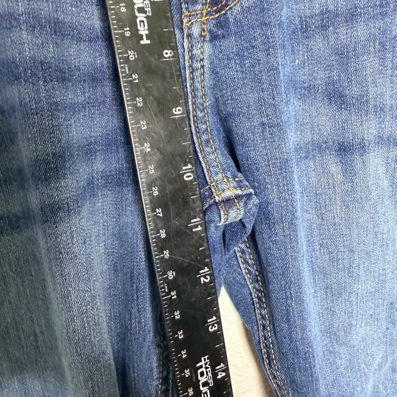 Wrangler Mens Jeans Size 31 Dark Wash Denim Blue Slim Straight Causal - Picture 4 of 12